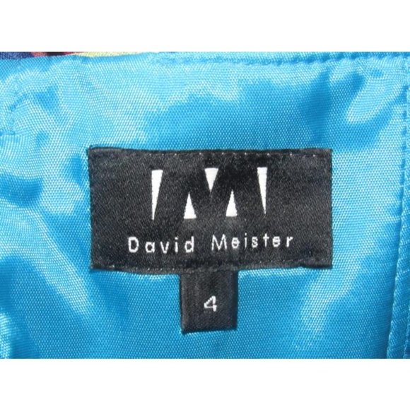 David Meister Multi Colored Print Silk With A Ruched Strapless Top Maxi Dress - Picture 8 of 12